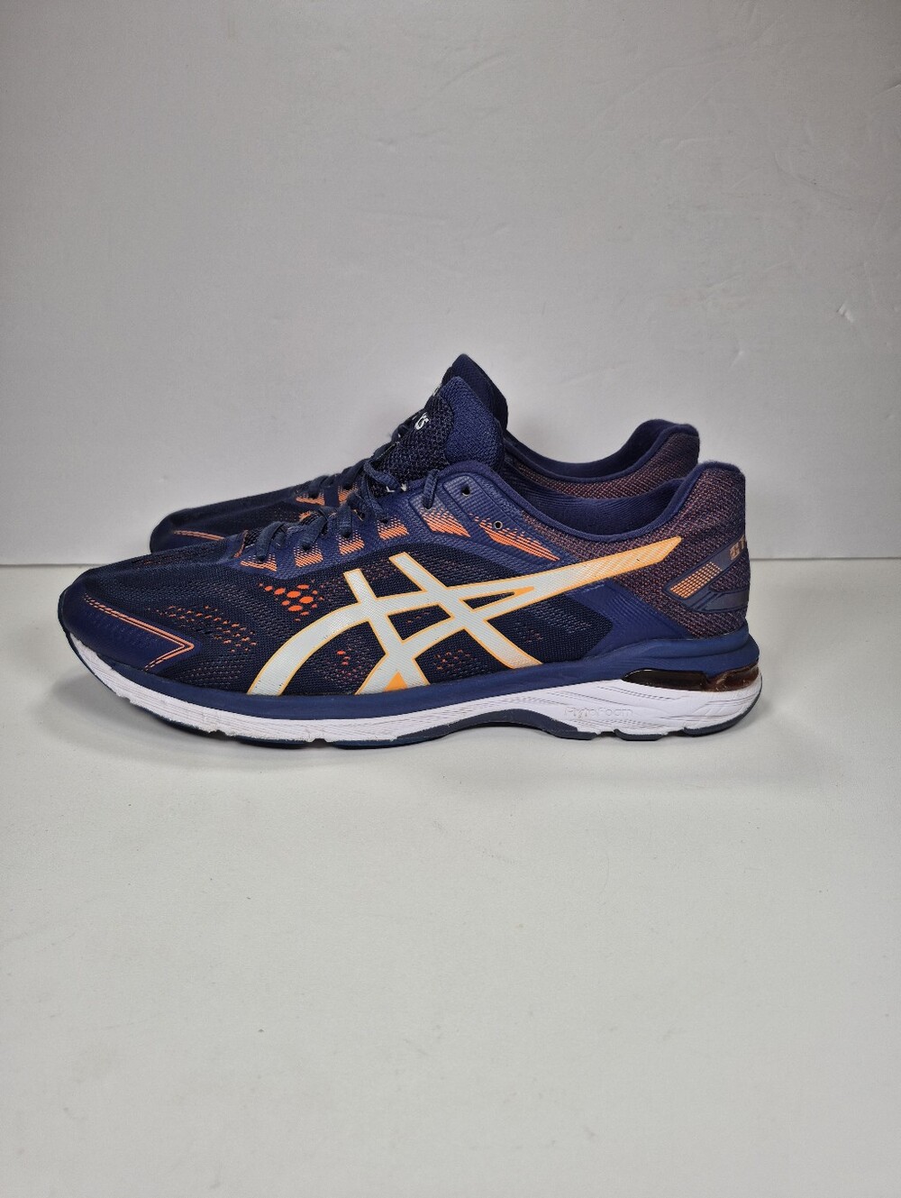ASICS GT-2000 7 Men's Running Shoes Size 12.5 Navy Blue Orange 1011A158